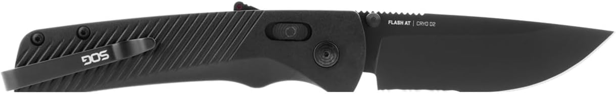 SOG Flash AT Ambidextrous Partially Serrated Folding Pocket Knife D2 Steel