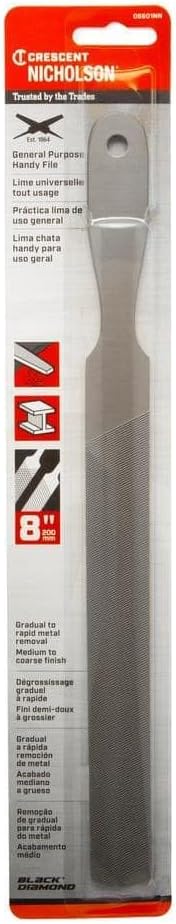 Crescent Nicholson 8" Rectangular Double/Single Cut Handy File - Carded - 06601NN