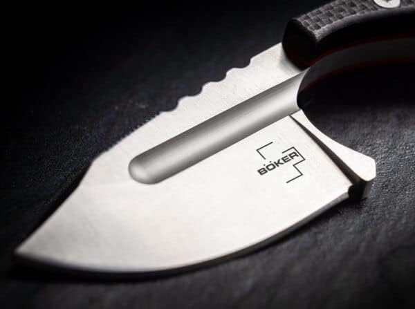 Boker Plus Sigyn - 1.97" Satin D2 Drop Point Blade with G10 Scales and Ball Chain Kydex Neck Sheath Designed by andre
