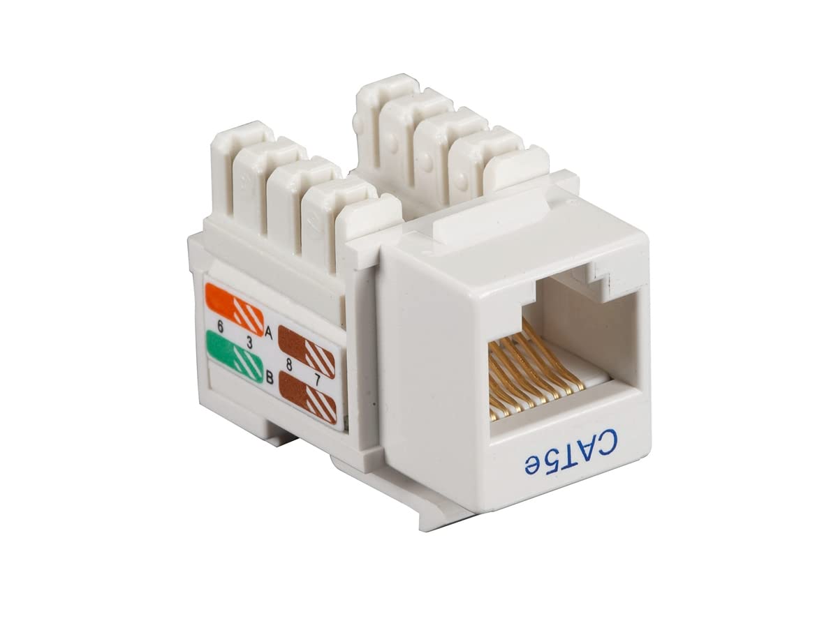 Black Box Connect CAT5e Keystone Jack - Unshielded, RJ45, White