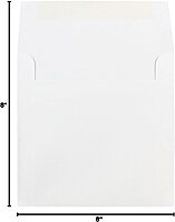 JAM PAPER Square Invitation Envelopes - White - Gummed Seal - 25/Pack