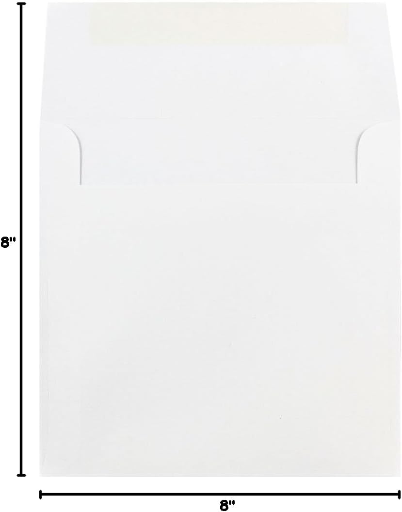 JAM PAPER Square Invitation Envelopes - White - Gummed Seal - 25/Pack