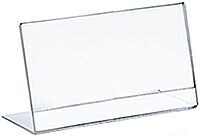 Azar Displays Acrylic L-Shaped Sign Holders, Clear - Pack of 10