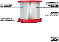 - Milwaukee Replacement Wet/Dry Filter for Cordless Vacuum, Model# 49-90-1900
