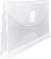 JAM PAPER Plastic Booklet Envelopes with Hook & Loop Closure - Pack of 12