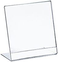 Azar Displays Acrylic L-Shaped Sign Holders, Clear - Pack of 10