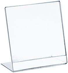 Azar Displays Acrylic L-Shaped Sign Holders, Clear - Pack of 10