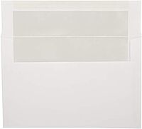 JAM PAPER A9 Foil Lined Invitation Envelopes - 5 3/4 x 8 3/4 - White with Ivory Foil - 25/Pack