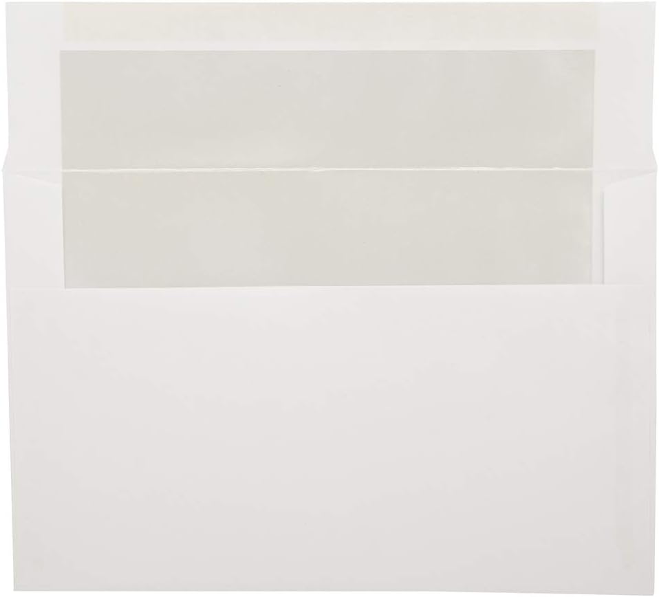 JAM PAPER A9 Foil Lined Invitation Envelopes - 5 3/4 x 8 3/4 - White with Ivory Foil - 25/Pack