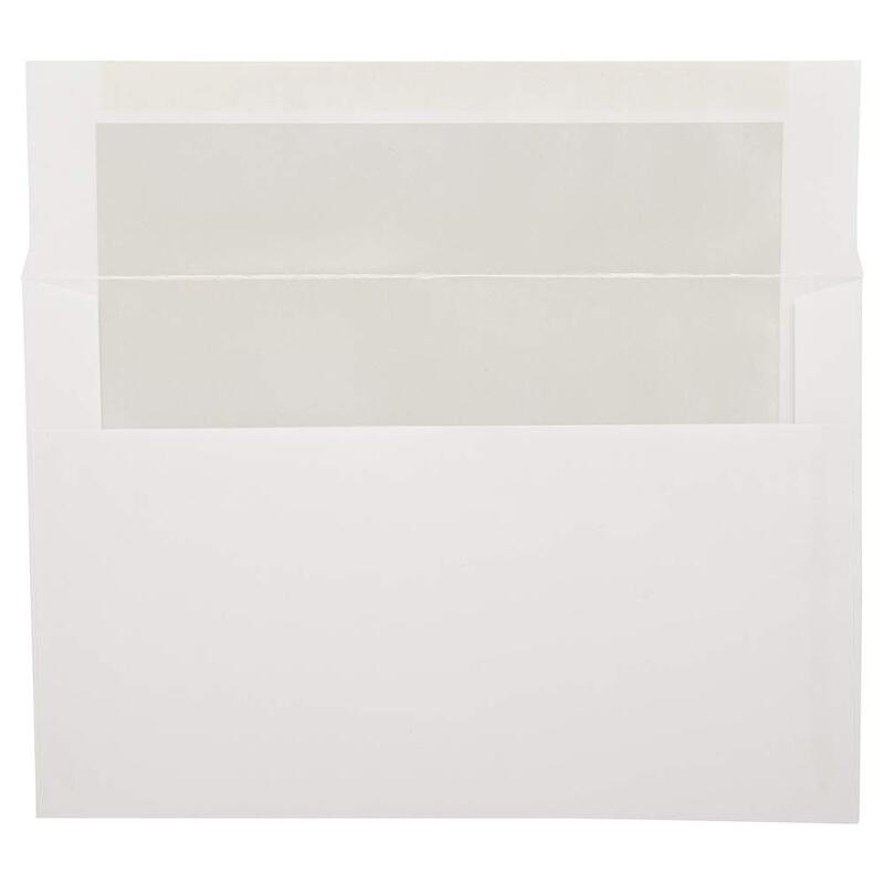 JAM PAPER A9 Foil Lined Invitation Envelopes - 5 3/4 x 8 3/4 - White with Ivory Foil - 25/Pack