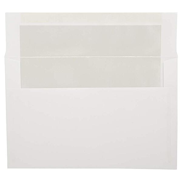 JAM PAPER A9 Foil Lined Invitation Envelopes - 5 3/4 x 8 3/4 - White with Ivory Foil - 25/Pack