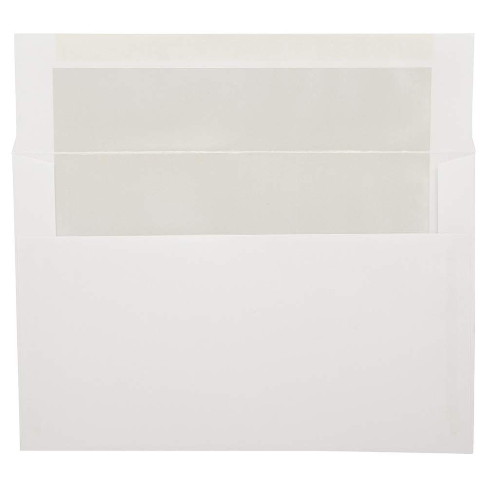 JAM PAPER A9 Foil Lined Invitation Envelopes - 5 3/4 x 8 3/4 - White with Ivory Foil - 25/Pack