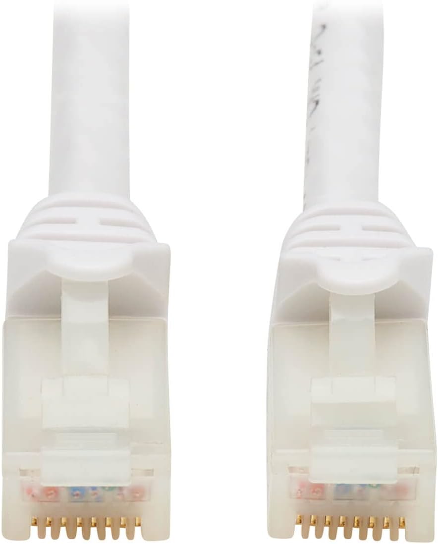 Tripp Lite, Safe-IT, Cat6a Ethernet Cable, 10G Certified Snagless, UTP (RJ45 M/M), White, 7 Feet / 2.1 Meters