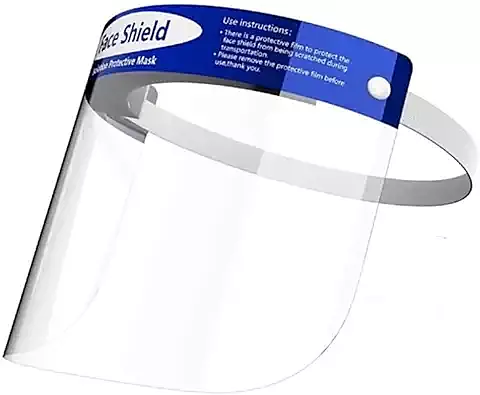 Escudo facial reutilizable de plástico de seguridad para rostro completo,