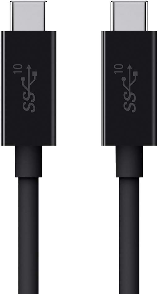 Belkin USB-C to USB-C Cable - 3.1 USB-C - 10 Gbps Data Transfer - 100 Watt - 1 Meter/3.3ft - Black