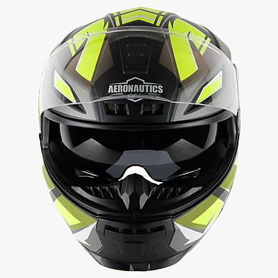 STEELBIRD SBH-40 ISS SPEED GLOSSY BLACK/NEON C/V 600 MM