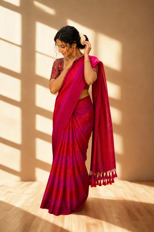Mul cotton without blouse pink