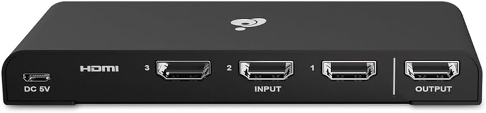IOGEAR 3-Port True 4K UltraHD HDMI Switch, Connect and Switch Between 3 HDMI inputs to 1 HDMI Enabled Display or Projector