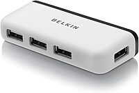 Belkin Travel 4-Port USB 2.0 Hub with Built-In Cable Management (White) 4-Port Travel