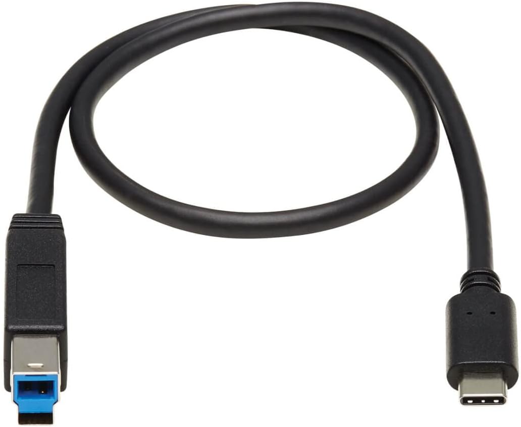 Tripp Lite USB C to USB Type B Cable USB Type C 3.1 Gen 2, 10 Gbps M/20In (U422-20N-G2)