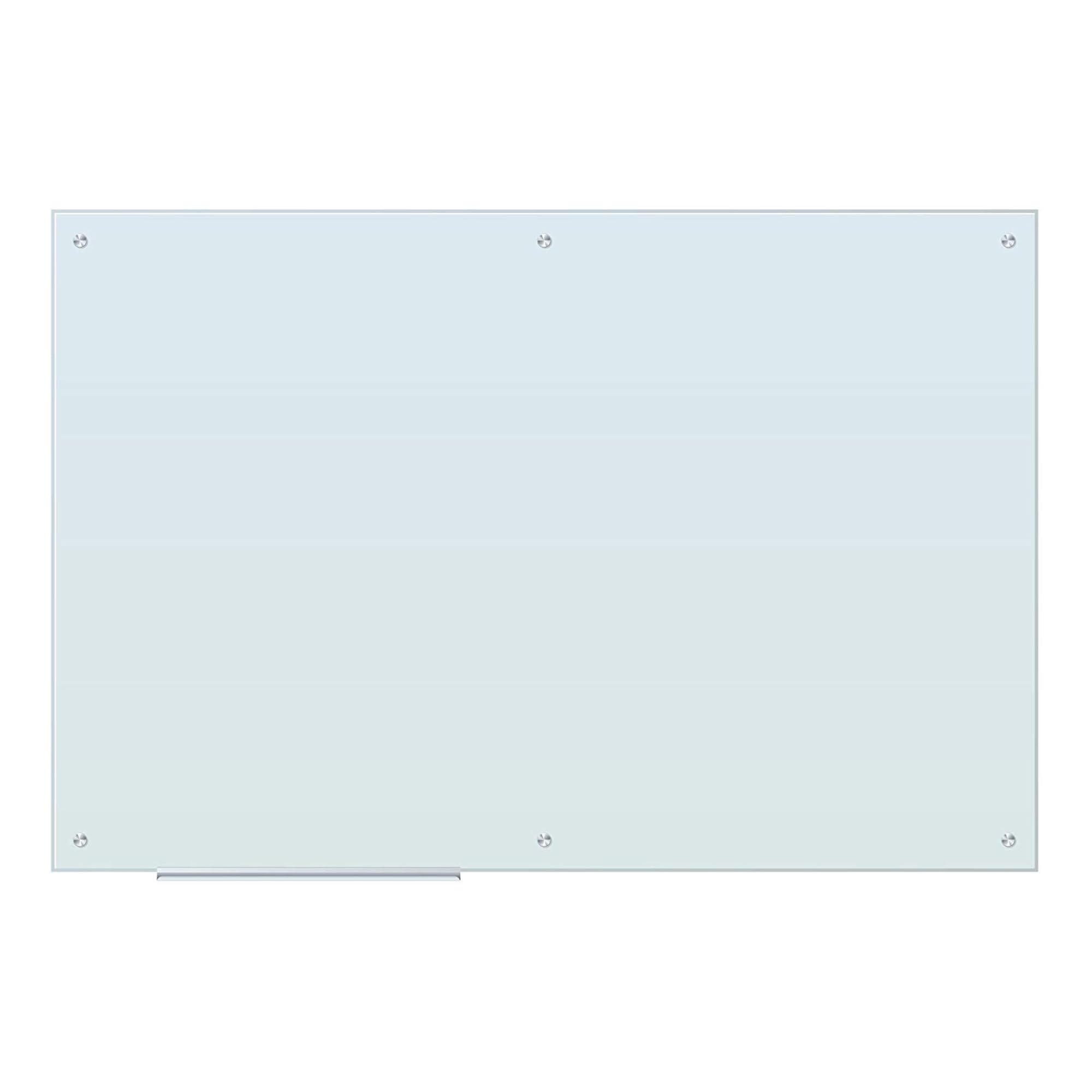 U BRANDS Magnetic Glass Dry Erase Board, White Frosted Surface, Frameless