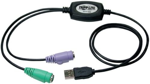 Tripp Lite USB to PS/2 Adapter, USB-A Male to 2 x PS/2 Female, 18"