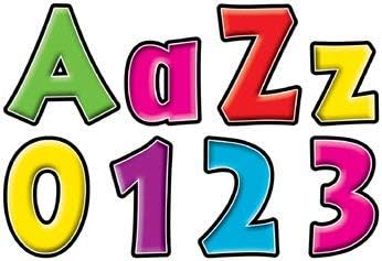 Barker Creek Letter Pop-Outs, 4 Inch, Neon, Set of 255