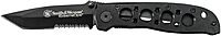 Smith & Wesson CK5TBS 7.4in High Carbon S.S. Folding Knife with a 3.2in Serrated Tanto Blade and Aluminum Handle for Outdoor, Tactical, Survival and EDC Box