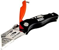 BESSEY D-BKPH Quick-Change Folding Utility Knife - ABS Handle with 5 Blade Storage Compartment, 5 extra blades included