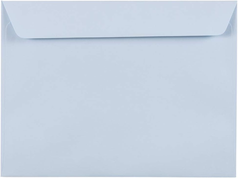 JAM PAPER 9 x 12 Booklet Premium Envelopes - Pastel Baby Blue - 25/Pack