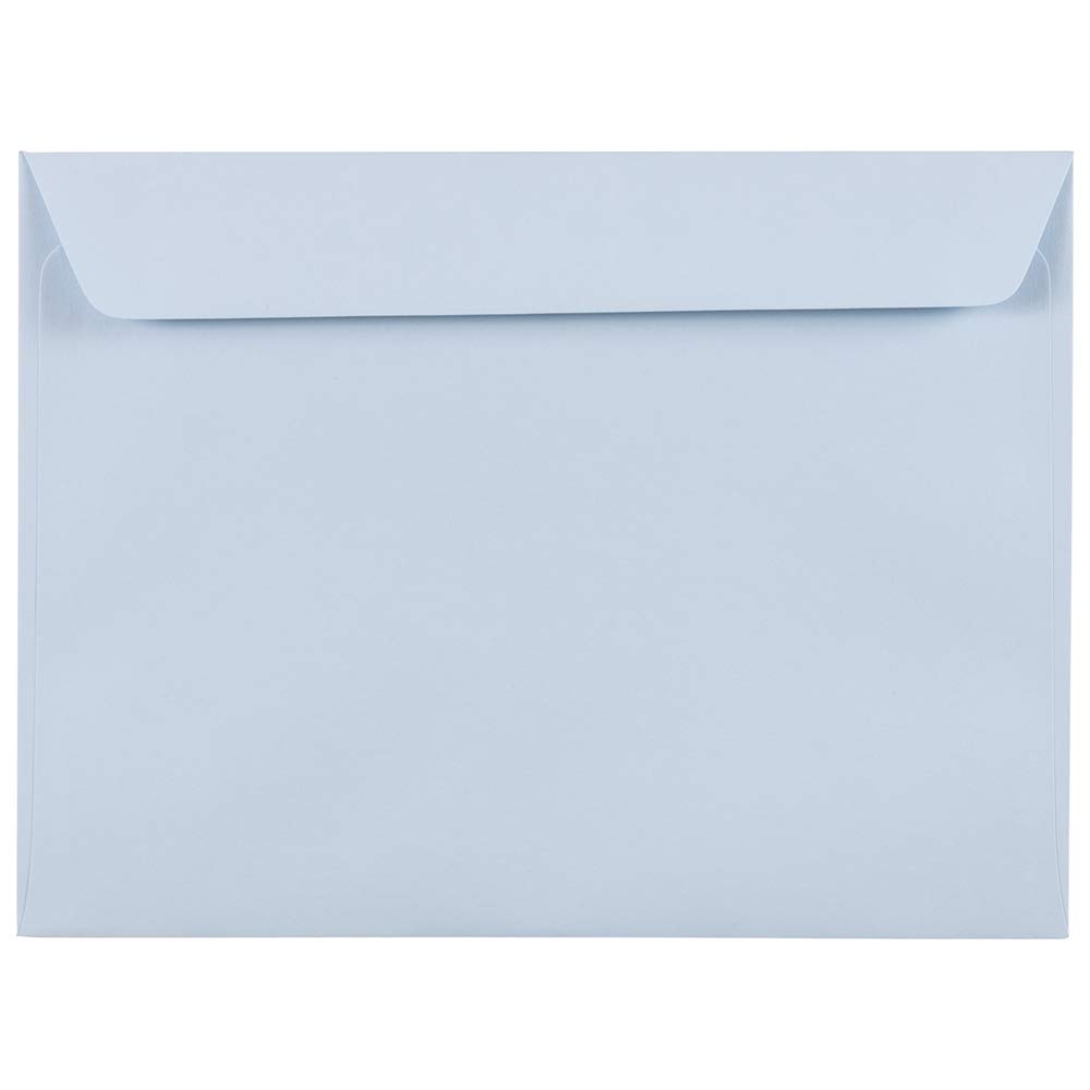 JAM PAPER 9 x 12 Booklet Premium Envelopes - Pastel Baby Blue - 25/Pack