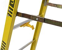 Werner L6206 Type IA Fiberglass Leaning Ladder, 5 Steps, Orange/Yellow, 300lb Load Capacity, 6' Length, 24" Width