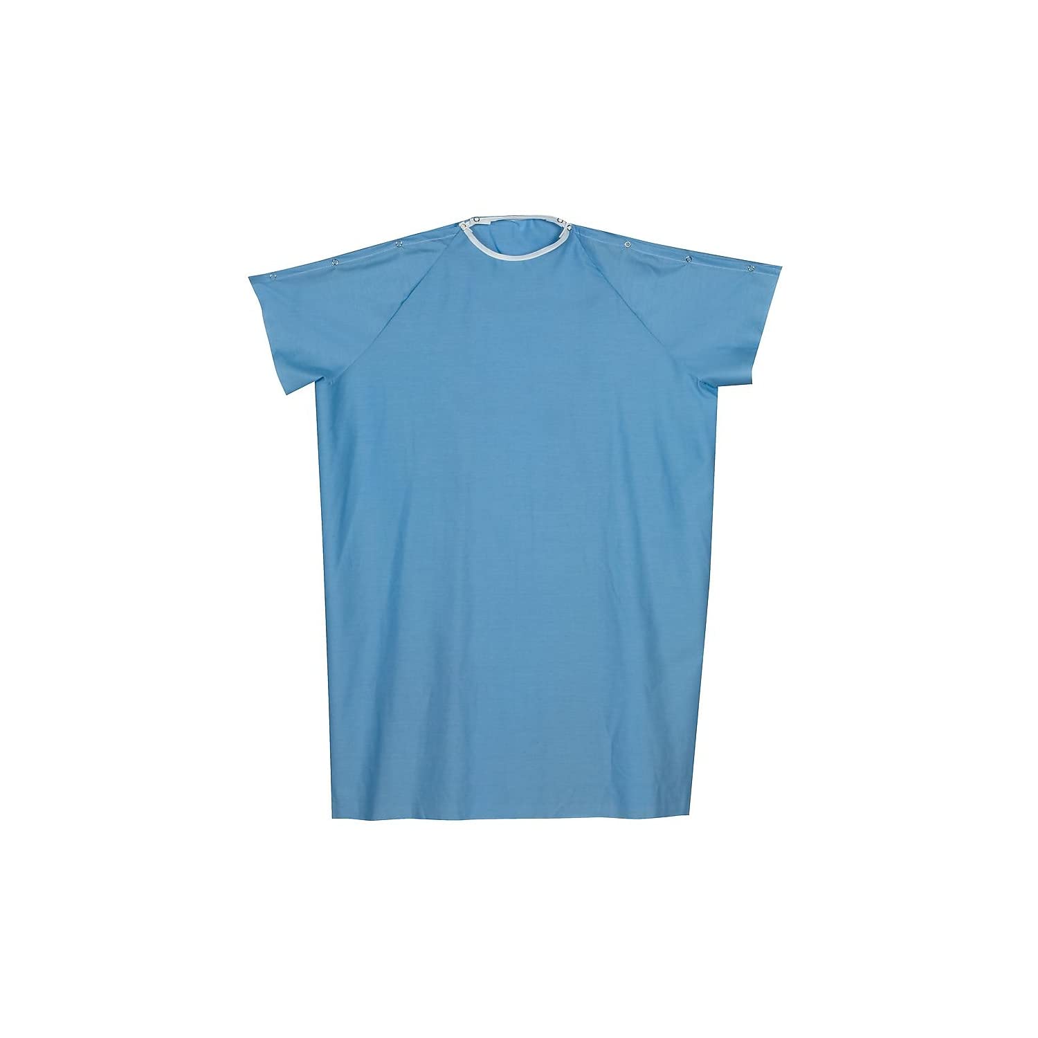 DMI Hospital Patient Gown for Women or Men, Back and Shoulder Snap, 36" Long