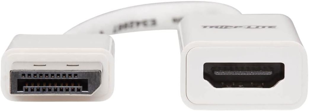 DisplayPort to HDMI Active Adapter 4K M/F White DP to HDMI 6in