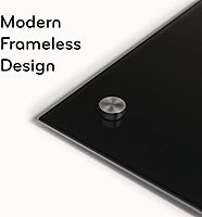 U Brands Glass Non-Magnetic Dry-Erase Board, 36in X 24in, Black Surface, Frameless, Actual Size 35in X 23in (170U00-01)