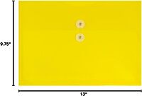 JAM PAPER Plastic Envelopes with Button & String Tie Closure - 12 Pack