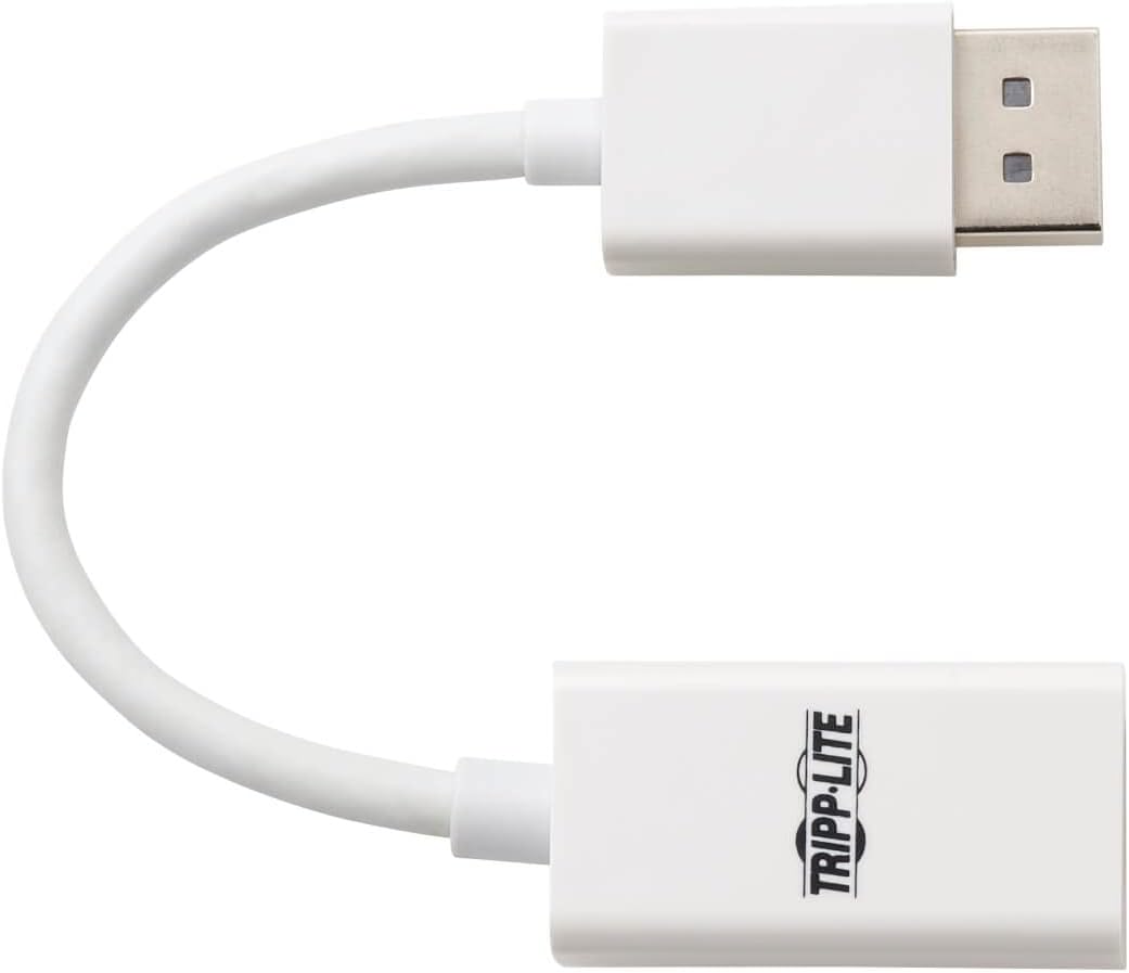 DisplayPort to HDMI Active Adapter 4K M/F White DP to HDMI 6in