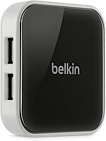 Belkin 4-Port Powered Desktop USB Hub with Support for USB-A, USB 2.0, and USB 1.1, Black and White
