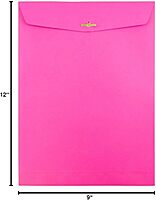 JAM Paper Open-End 9 x 12 Colored Catalog Envelopes with Clasp Closure