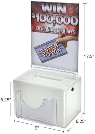 AZAR DISPLAYS Suggestion/Lottery Box with Lock and Sign Frame