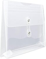 JAM PAPER Plastic Envelopes with Button & String Tie Closure - 12 Pack