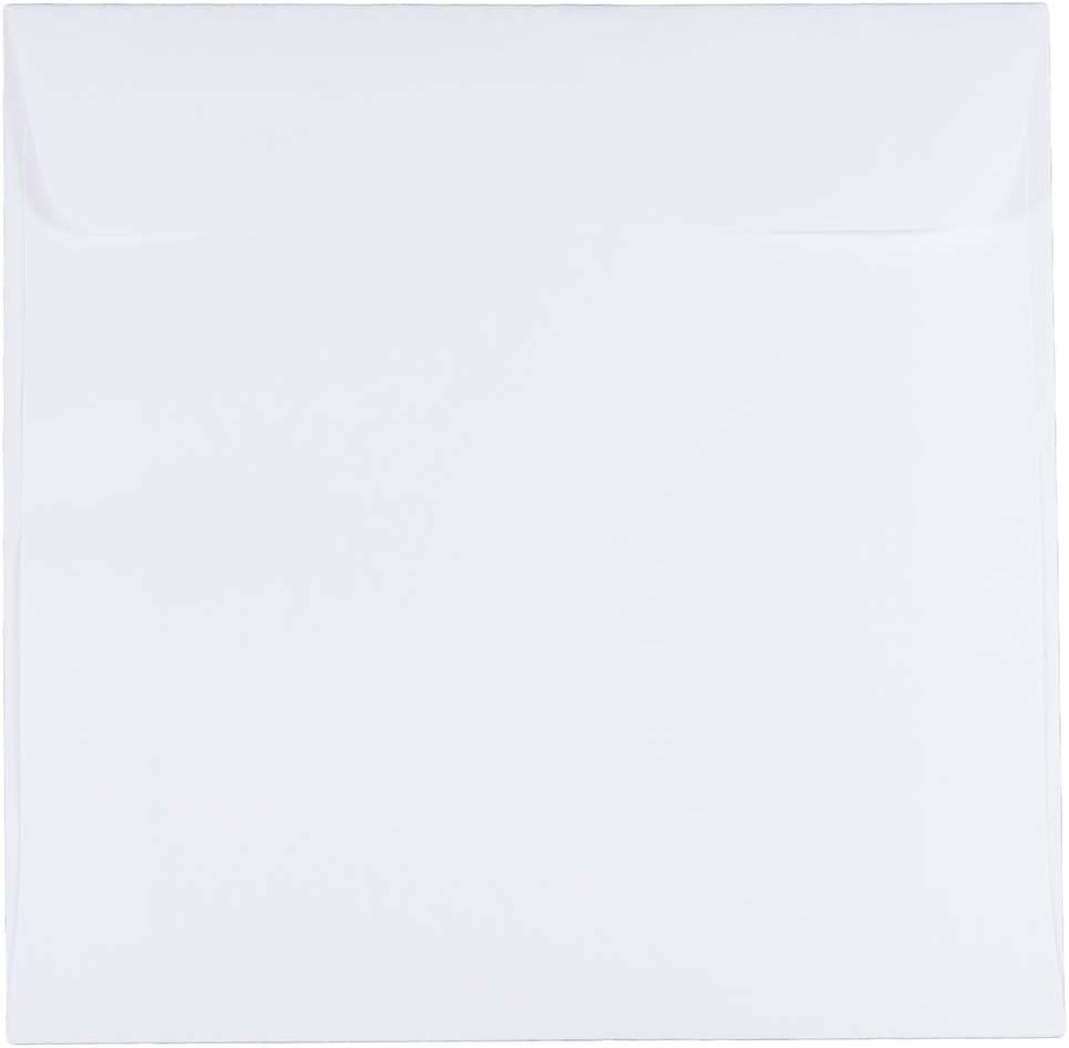 JAM PAPER Square Invitation Envelopes - White - Gummed Seal - 25/Pack