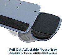 Mount-It! Under Desk Keyboard Tray, Adjustable Keyboard and Mouse Drawer Platform with Ergonomic Wrist Rest Pad