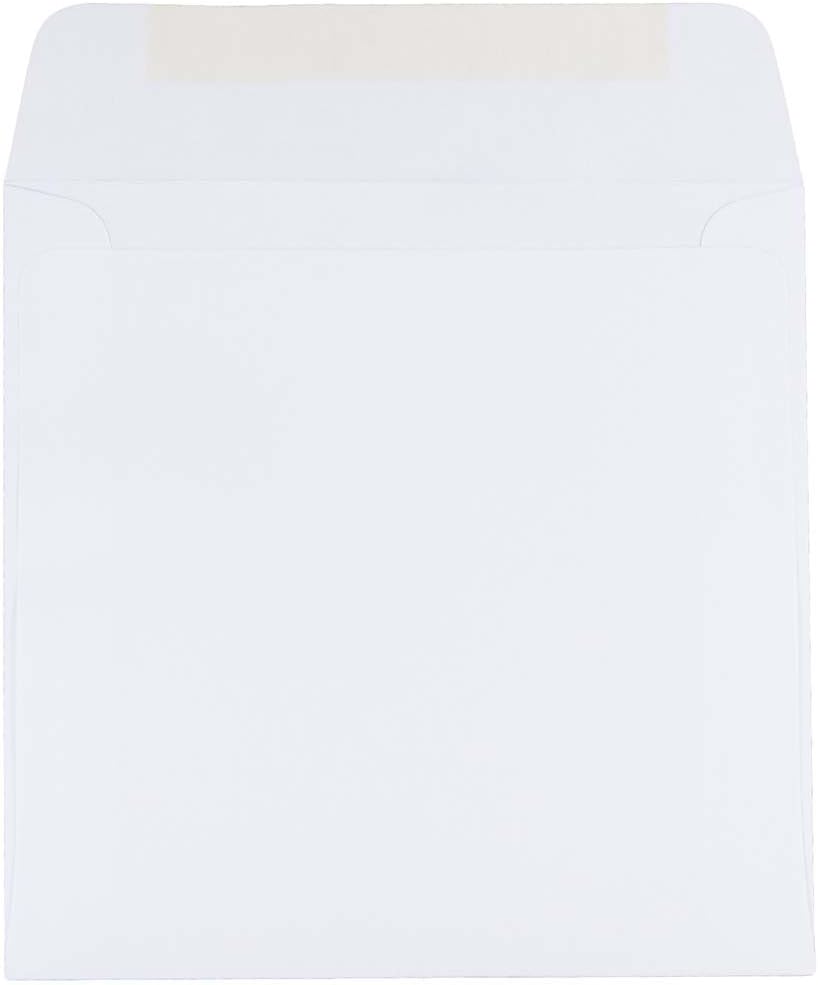 JAM PAPER Square Invitation Envelopes - White - Gummed Seal - 25/Pack