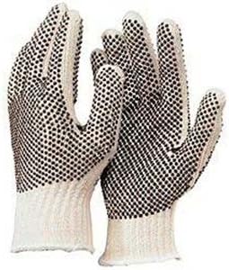 MCR SAFETY Economy 7-Gauge Cotton/Polyester String Knit Gloves with PVC Dots