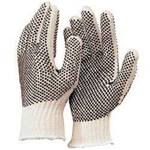 MCR SAFETY Economy 7-Gauge Cotton/Polyester String Knit Gloves with PVC Dots