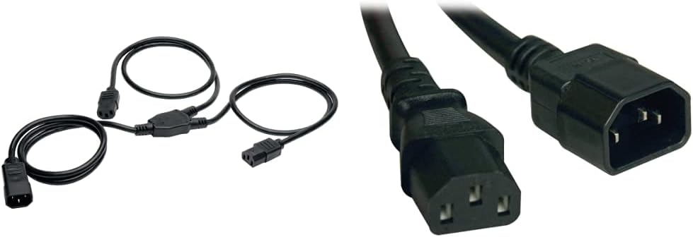 TRIPP LITE C14 to 2×C13 Y-Splitter Power Cord, 6 ft, 18AWG, 10A/250V - P004-006-2C13