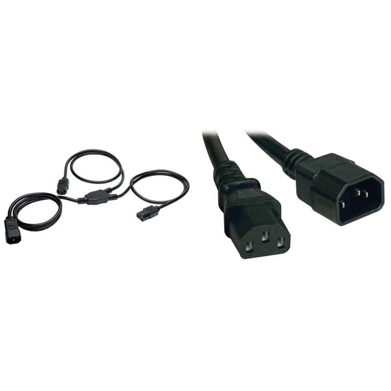 TRIPP LITE C14 to 2×C13 Y-Splitter Power Cord, 6 ft, 18AWG, 10A/250V - P004-006-2C13