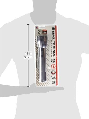MAGLITE ML300L LED 2-Cell D Flashlight, Adjustable Focus, Water-Resistant