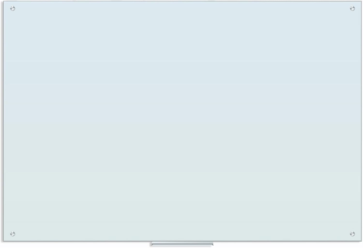 U BRANDS Magnetic Glass Dry Erase Board, White Frosted Surface, Frameless